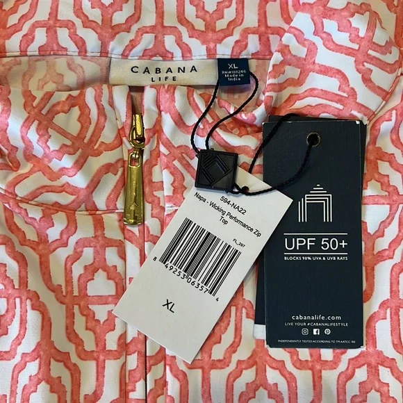 Cabana Life Napa Sport Zip Polo Sizes S and  XL - Picture 15 of 15